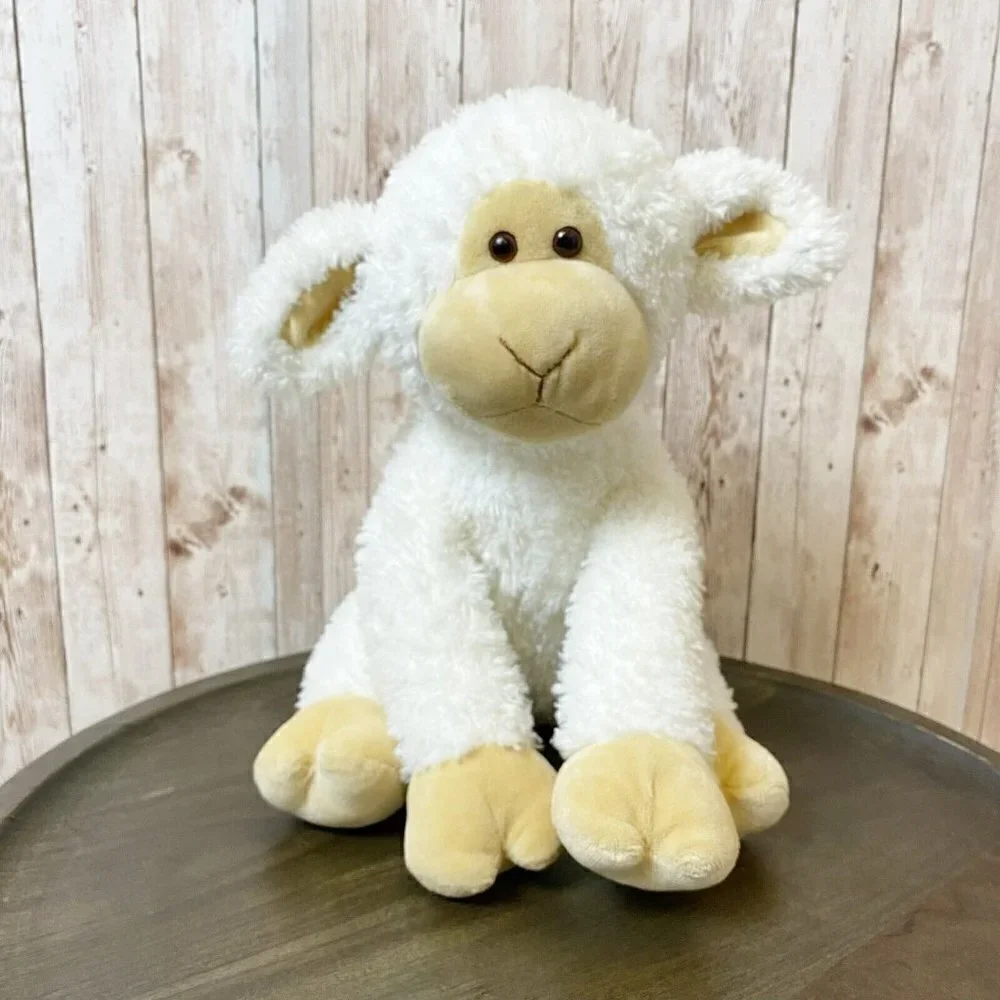 Gund Toys R Us 2009 Animal Alley Lamb Sheep White Tan Stuffed Toy Plush